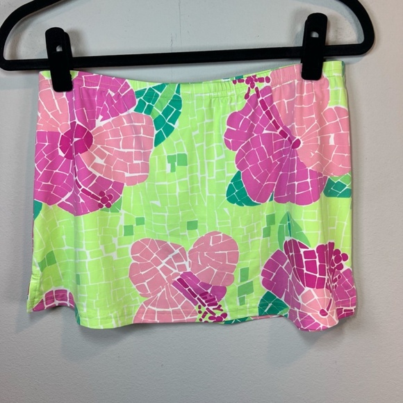 Lilly Pulitzer Womens Swim Skirt Vintage Flower Mosaic Green Pink Vacation Small - Picture 5 of 7